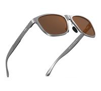 ATTCL Uomini Polarizzati Guidare Occhiali Da Sole Al-Mg Metallo Montatura Ultra Leggero UV400 CAT 3 CE, 8587-c4-argento telaio/lente marrone a specchio, m