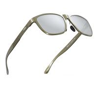 ATTCL Uomini Polarizzati Guidare Occhiali Da Sole Al-Mg Metallo Montatura Ultra Leggero UV400 CAT 3 CE, 8587-c10-marrone/lente d'argento a specchio, m