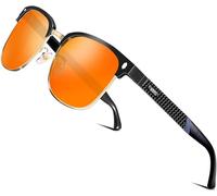 ATTCL Uomo Occhiali da sole Polarizzate da Telaio in metallo semi-cerchiato Al-Mg Super leggero 8-188 Red