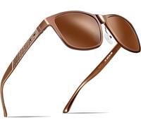 ATTCL Uomo Occhiali da sole polarizzati per guidare gli uomini Super light Al-Mg Metal Frame 8177 Brown