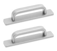 ATTEEFI 2 Pezzi Maniglia Porta Scorrevole, Argento Maniglie per Mobili Cucina, 180 mm Maniglie Armadio Camera da Letto, con 2 Strisce Autoadesive, per Armadi, Guardaroba, Porte Interne