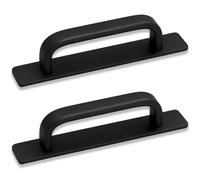 ATTEEFI 2 Pezzi Maniglia Porta Scorrevole, Nero Maniglie per Mobili Cucina, 180 mm Maniglie Armadio Camera da Letto, con 2 Strisce Autoadesive, per Armadi, Guardaroba, Porte Interne