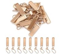 ATTEEFI 20 Pezzi Cursore Cerniera Ricambio Oro, Metallo Testa della Cerniera, Riutilizzabile Sostituzioni di Cerniere Danneggiate, per Vestiti, Pantaloni e Zaini