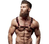 Atteggiamento fetish sottomesso - arn s eco-skin petto uomo nero/rosso