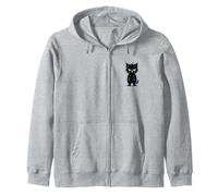 Atteggiamento Grumpy Black Cat Felpa con Cappuccio