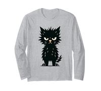 Atteggiamento Grumpy Black Cat Maglia a Manica