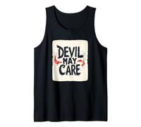 Atteggiamento senza paura con questa dichiarazione di Devil May Care Canotta