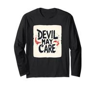 Atteggiamento Senza Paura con Questa Dichiarazione di Devil May Care Maglia a Manica