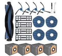 Attemart Kit di Accessori di Ricambio per Eufy X10 Pro Omni Robot Aspirapolvere parti di ricambio, 1 Spazzole Principali, 4 Spazzole Laterali, 4 Filtri, 4 Panni Mop, 4 Sacchetti, 17 Pezzi