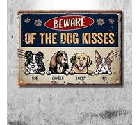 Attenti Ai Baci Del Cane - Cane Personalizzato, Regali Per Gli Amanti Dei Cani Tappetini Porta Dingresso Antiscivolo Zerbino Di Benvenuto Antisporco Tappeti D'Ingresso Per Soggiorno 40X60Cm