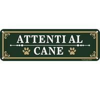 Attenti al Cane Cartello in alluminio, 2 pezzi, 25 x 8 cm, Cartelli Da Giardino, Facile da installare, resistente ai raggi UV, resistente alle intemperie, per uso interno o esterno