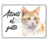 Attenti Al Gatto Cartello In PVC Pronto Da Appendere Segni Di Casa Decorazioni Per La Casa Cartelli Da Giardino Targhe Per Il Portico Entrata Cancello Decorative 15 X 20 Cm