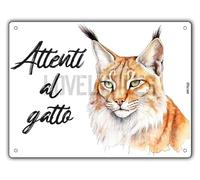 Attenti Al Gatto Cartello In PVC Pronto Da Appendere Segni Di Casa Decorazioni Per La Casa Cartelli Da Giardino Targhe Per Il Portico Entrata Cancello Decorative 15 X 20 Cm