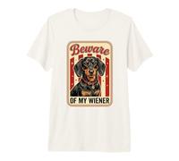 Attenti al Mio Cane Weiner Funny Dachshund Wiener Maglietta Premium