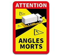 Attention Angles Morts - Adesivo autoadesivo 25 x 17 cm per veicoli obbligatori a partire da 3,5 t in Francia angolo morto resistente ai raggi UV alle intemperie R143 (camion, 1 pezzo)
