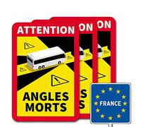 Attention Angles Morts / Attenzione Tote Angle - Set per Francia con simbolo bus (3 targhe magnetiche)