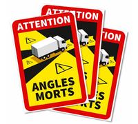 ATTENTION ANGLES MORTS Contrassegno adesivo angoli morti conf 3 stickers Camion