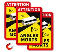 ATTENTION ANGLES MORTS Contrassegno Magnetico angoli morti AUTOBUS 3 pz