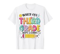 Attenzione al Terzo Grado Here I Come 3rd Grade Back To School Maglietta