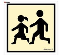 Attenzione Bambini - SCHEDA AVVERTIMENTO IN PVC RIGIDO 30 X 30 CM, PN -...