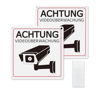 Attenzione Cartello Di Videosorveglianza in Alluminio Con Telecamera Autoadesiva 15 X 15 CM CCTV Sicurezza Della Proprietà Privata Per Esterno 2 Pezzi