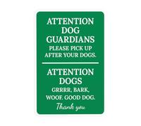 Attenzione Dog Guardian Please Pick Up After Your Dog Segnale di avvertimento, Clean Up Dog Poop Security Segnali in metallo per affari, casa, garage, parete stradale, sicurezza, decorazione