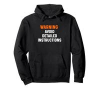 Attenzione Evitare Istruzioni Dettagliate - Sarcasm Rude Snarky Felpa con Cappuccio