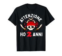 Attenzione Ho 2 anni - Compleanno Pirata Maglietta