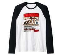 Attenzione Homo Sapiens Divertente Specie Umane Scienza Umorismo Maglia con Maniche Raglan