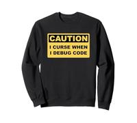 Attenzione I Curse When I Debug Code - Funny Programmer Design Felpa