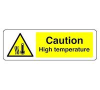 Attenzione I High Temperature - segnale di sicurezza - 3 mm alluminio Dibond per uso interno/esterno (300 mm x 100 mm) 5 m distanza di visione.