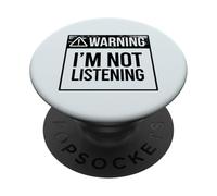 ATTENZIONE! Non sto ascoltando Meme sarcastico divertente PopSockets PopGrip Adesivo