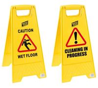 Attenzione Pavimento Bagnato/ Pulizia In Corso Cartello A-Frame Giallo - 104867