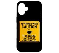 Attenzione: questa infermiera potrebbe non essere amante del caffè con caffeina, divertente Custodia per iPhone 16