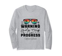 Attenzione Ragazze Viaggio in Progress Vacanza Miami Beach Maglia a Manica