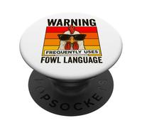 Attenzione utilizza frequentemente il pollo fresco divertente lingua pollame PopSockets PopGrip Adesivo