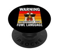 Attenzione utilizza frequentemente il pollo fresco divertente lingua pollame PopSockets PopGrip Adesivo