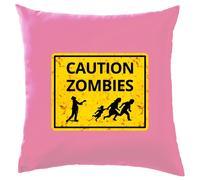 Attenzione Zombie Cartello Stradale - Cuscino - Halloween Divertente Costume