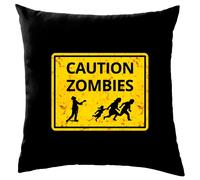 Attenzione Zombie Cartello Stradale - Cuscino - Halloween Divertente Costume