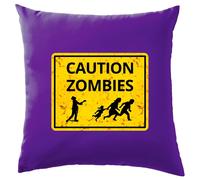 Attenzione Zombie Cartello Stradale - Cuscino - Halloween Divertente Costume