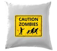 Attenzione Zombie Cartello Stradale - Cuscino - Halloween Divertente Costume