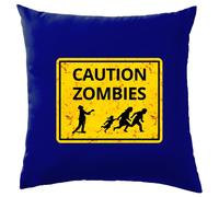 Attenzione Zombie Cartello Stradale - Cuscino - Halloween Divertente Costume