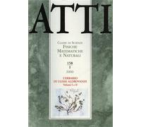 - Atti. Classe di Scienze Fisiche, Matematiche e Naturali. N.158. fascicolo I.