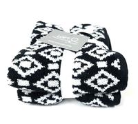 Attico Nero, Bianco Jacquard Cotone, Diamante Forma Bagno, 2 Mano, O 4 Salvietta