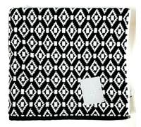 Attico Nero, Bianco Jacquard Cotone, Diamante Forma Bagno, 2 Mano, O 4 Salvietta