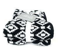 Attico Nero, Bianco Jacquard Cotone, Diamante Forma Bagno, 2 Mano, O 4 Salvietta