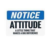 Attitude A Little Thing That Makes A Big Difference Segnale di avvertimento, cartello in metallo per la sicurezza dell'ufficio, per casa, lavoro, esterni, interni, garage, parete, sicurezza, sicurezza