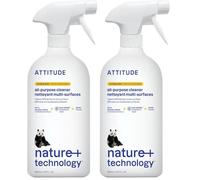 ATTITUDE All Purpose Cleaner, EWG Verified Multi-Surface Products, Vegan, Naturally Derived Multipurpose Cleaning Spray, Citrus Zest, 800 mL (Confezione da 2)