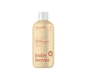 ATTITUDE Bubble Body Wash for Baby, EWG Verified, Dermatologically Tested, Plant and Mineral-Based, Vegan, Pear Nectar, 473 mL