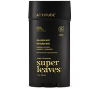 ATTITUDE Deodorante da uomo senza alluminio, 95% di ingredienti di origine naturale, certificato EWG, controllo degli odori a base di erbe, con bicarbonato, ambra e agrumi, 75 g